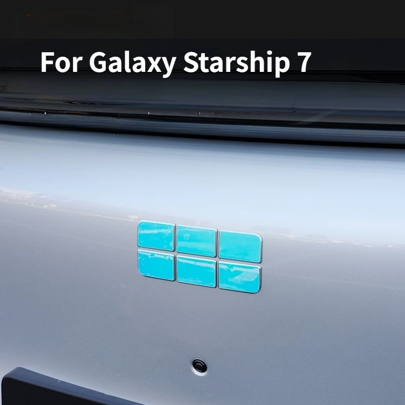 For Galaxy Starship 7 Colorful Laser Sticker Car Logo Wheel Hub Leaf Block Scratch Latte Decorative Sticker