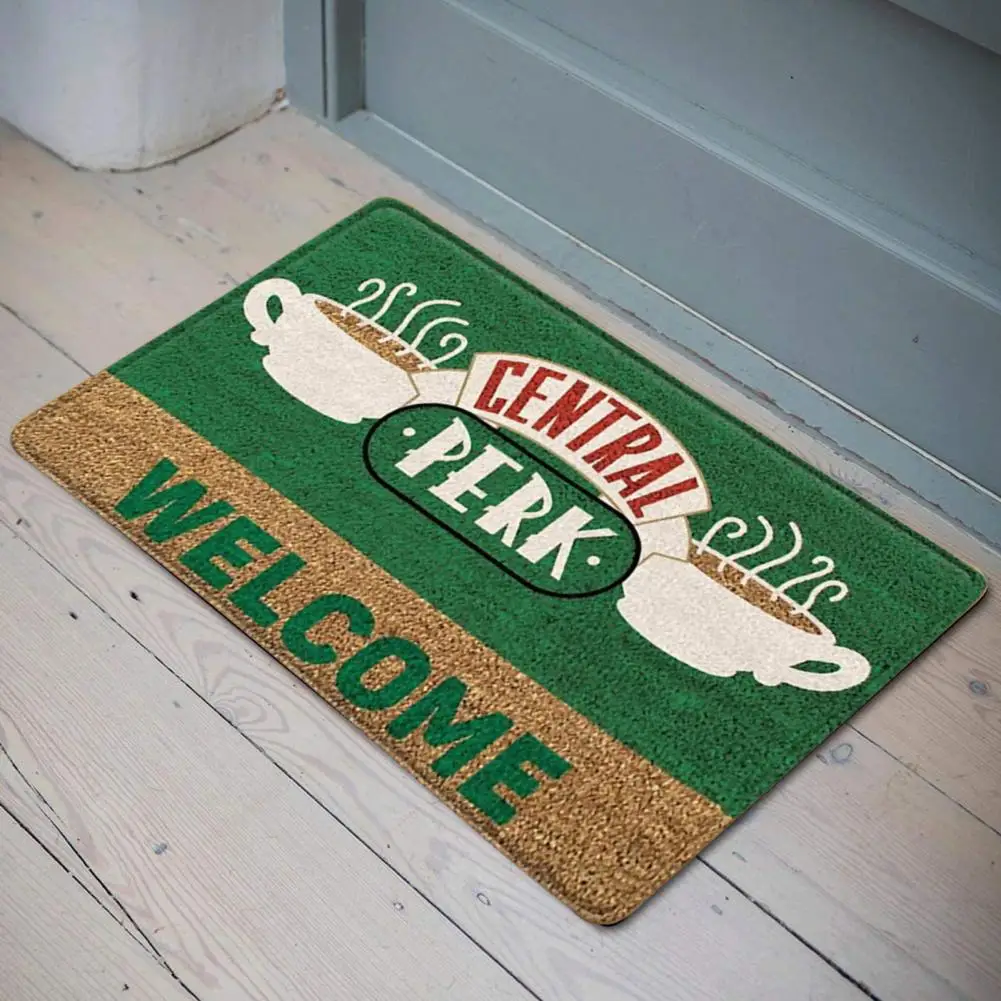 4 Styles  Practical Anti-slip Classic Friends Welcome Entrance Doormat Thick Bathroom Mat Reusable   for Dorm