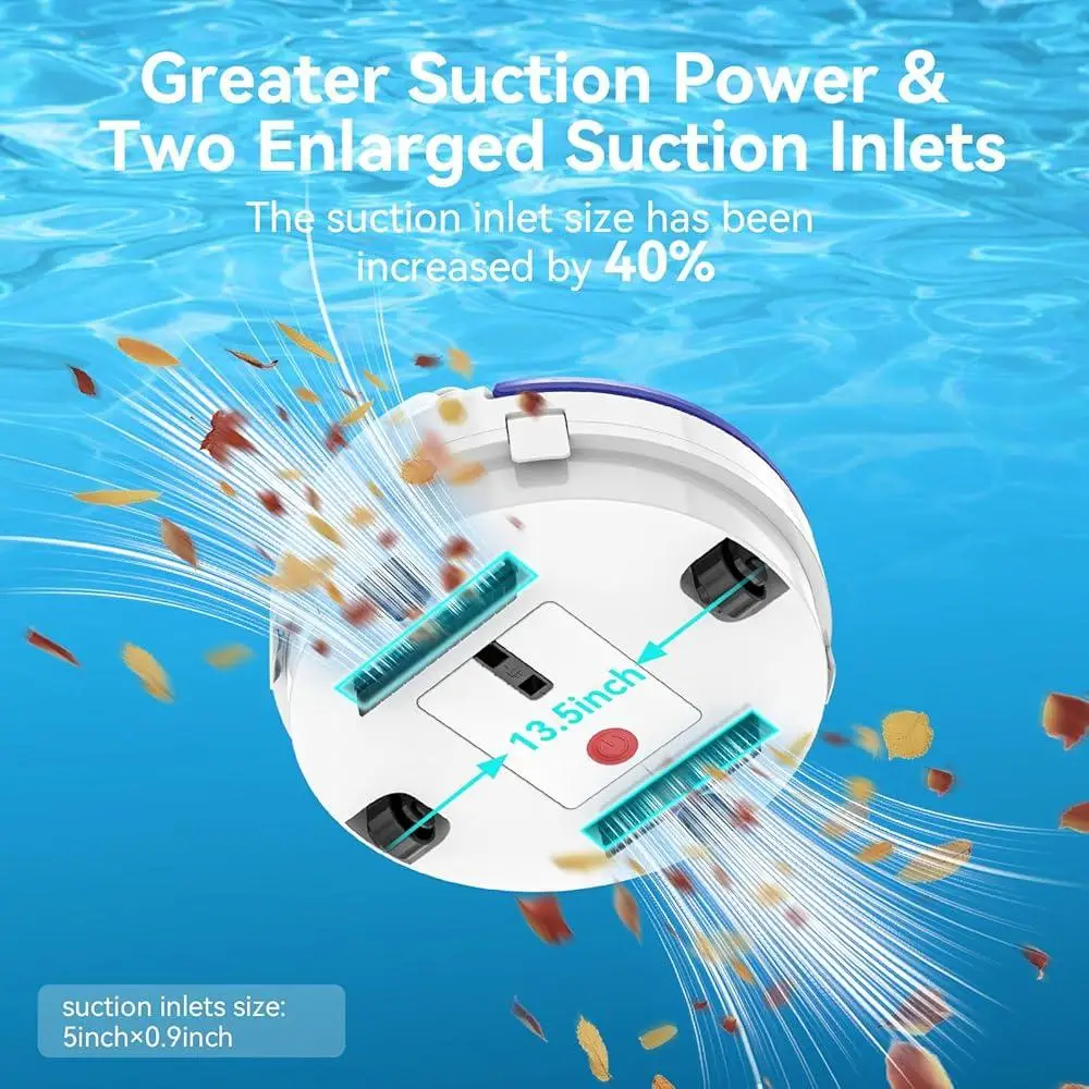 منظف حمام السباحة الآلي اللاسلكي بمحركات مزدوجة 180 مرشح شبكي لوقوف السيارات الذاتي مثالي فوق حمامات السباحة الأرضية