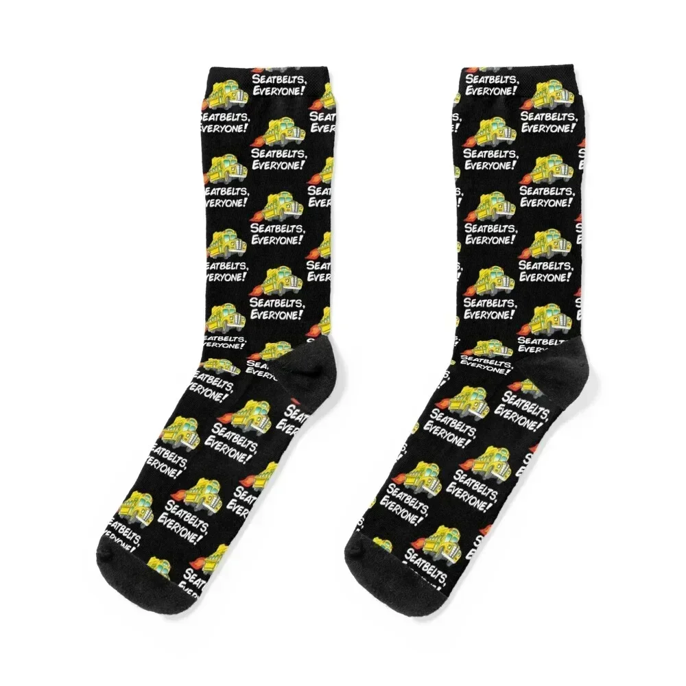 

Retro Vintage Magic Cartoons School Bus Kids Gifts For Everyone Socks designer brand Thermal man winter ankle Socks Male Women's