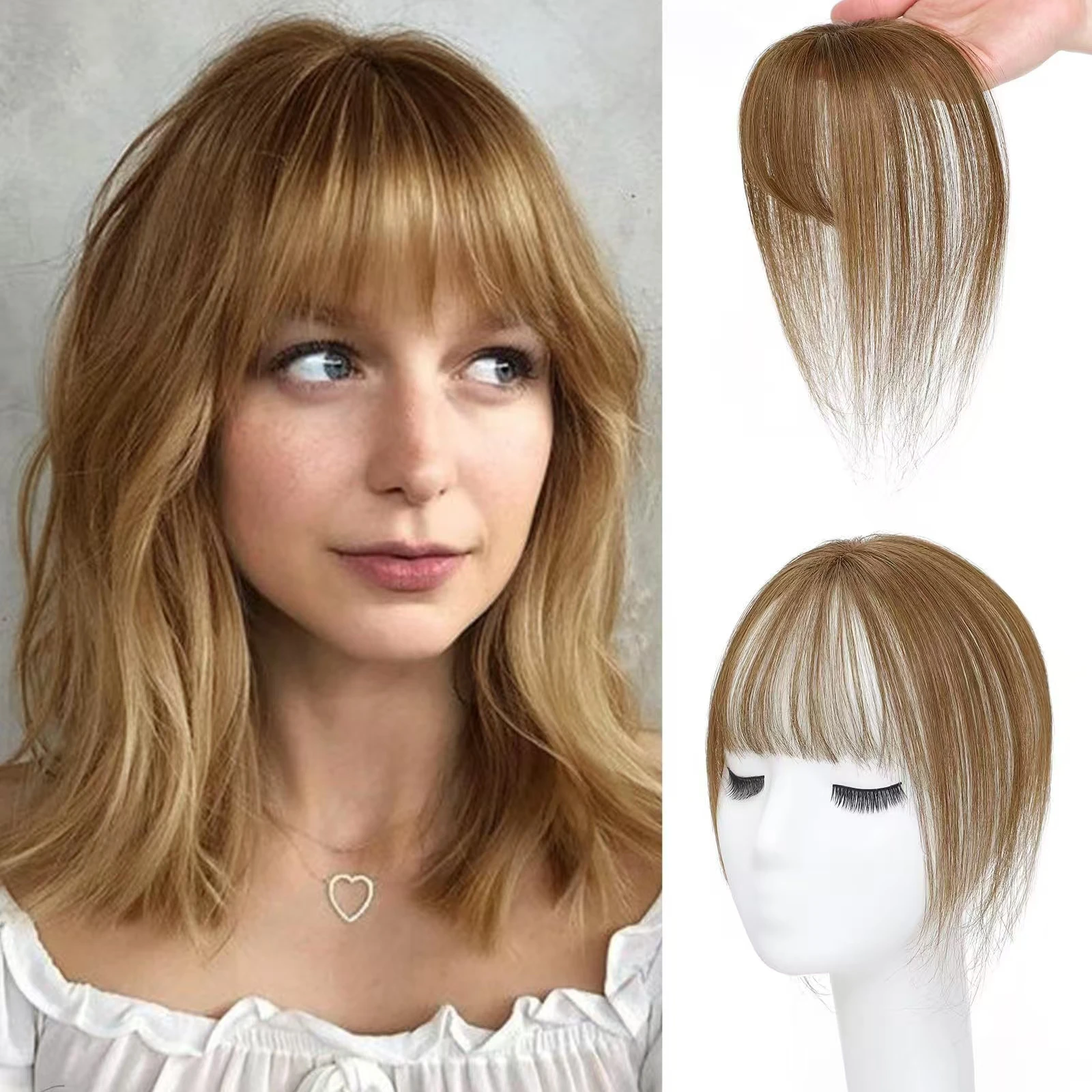 Parrucca 3D Air bangs per le donne 100% pezzi di capelli umani frangia stile francese frangia di capelli Clip-in per le donne