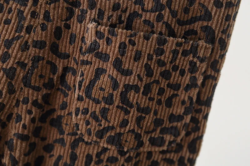2026 Herbst 1-4 Jahre Kinderkleidung Cord-Mädchen-Overall Leopardenmuster Jungen-Jumpsuits Kinder-Playsuit – Detail 9