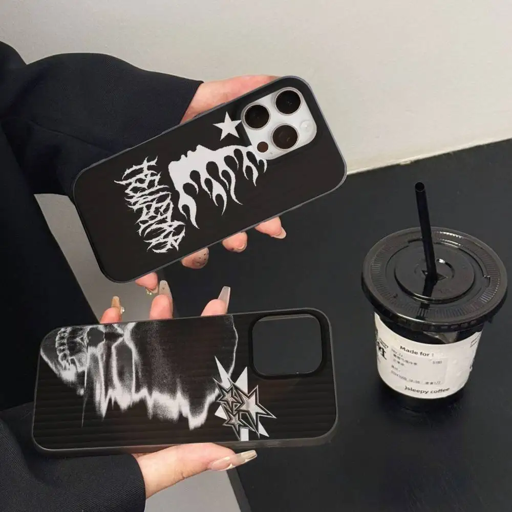 H-HellstarS Fashion Logo For IPhone 16 15 11 12 13 14 17 Pro Max PLUS Pro Soft Corrugated Silicone Back Phone Case