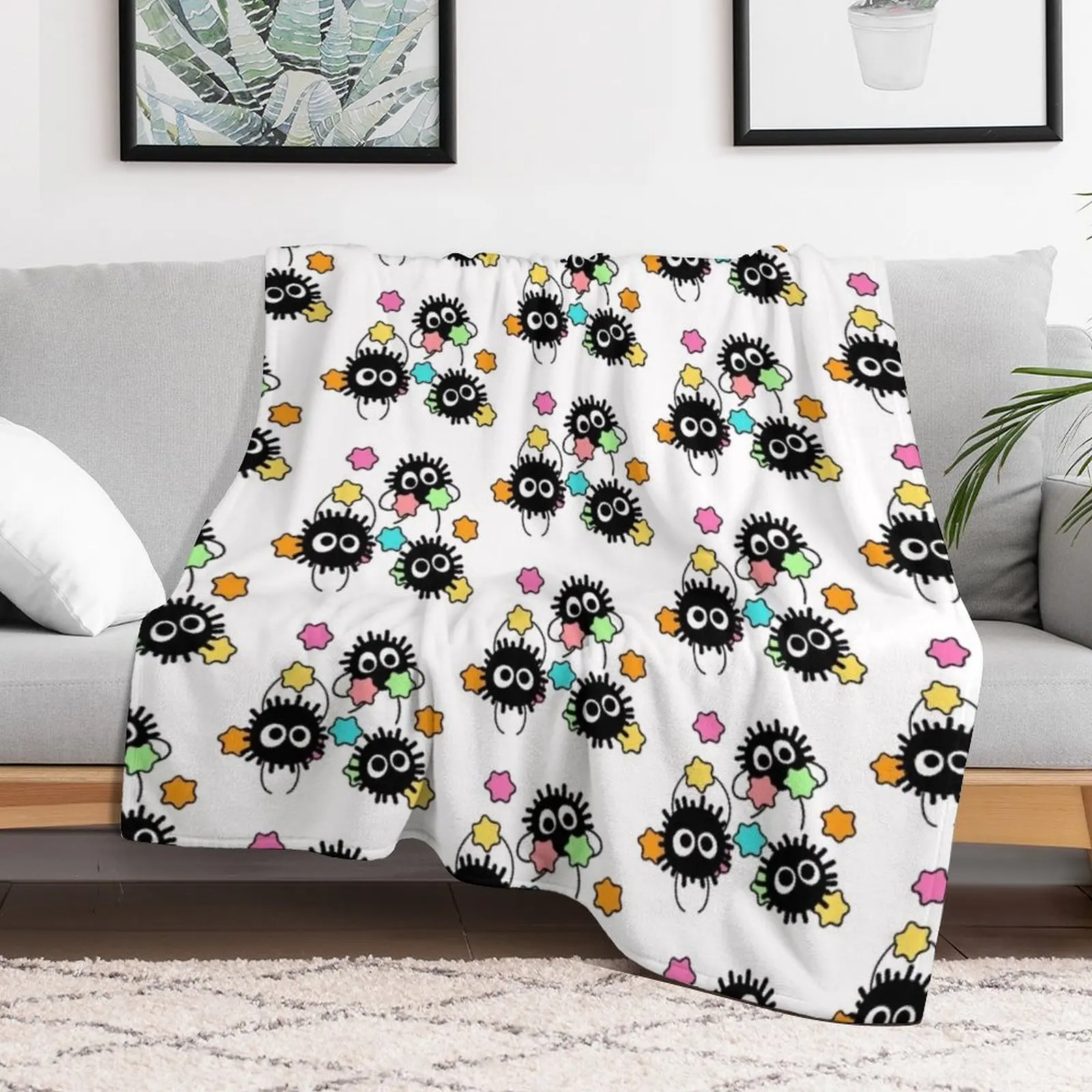 Happy Soot Sprites Throw Blanket