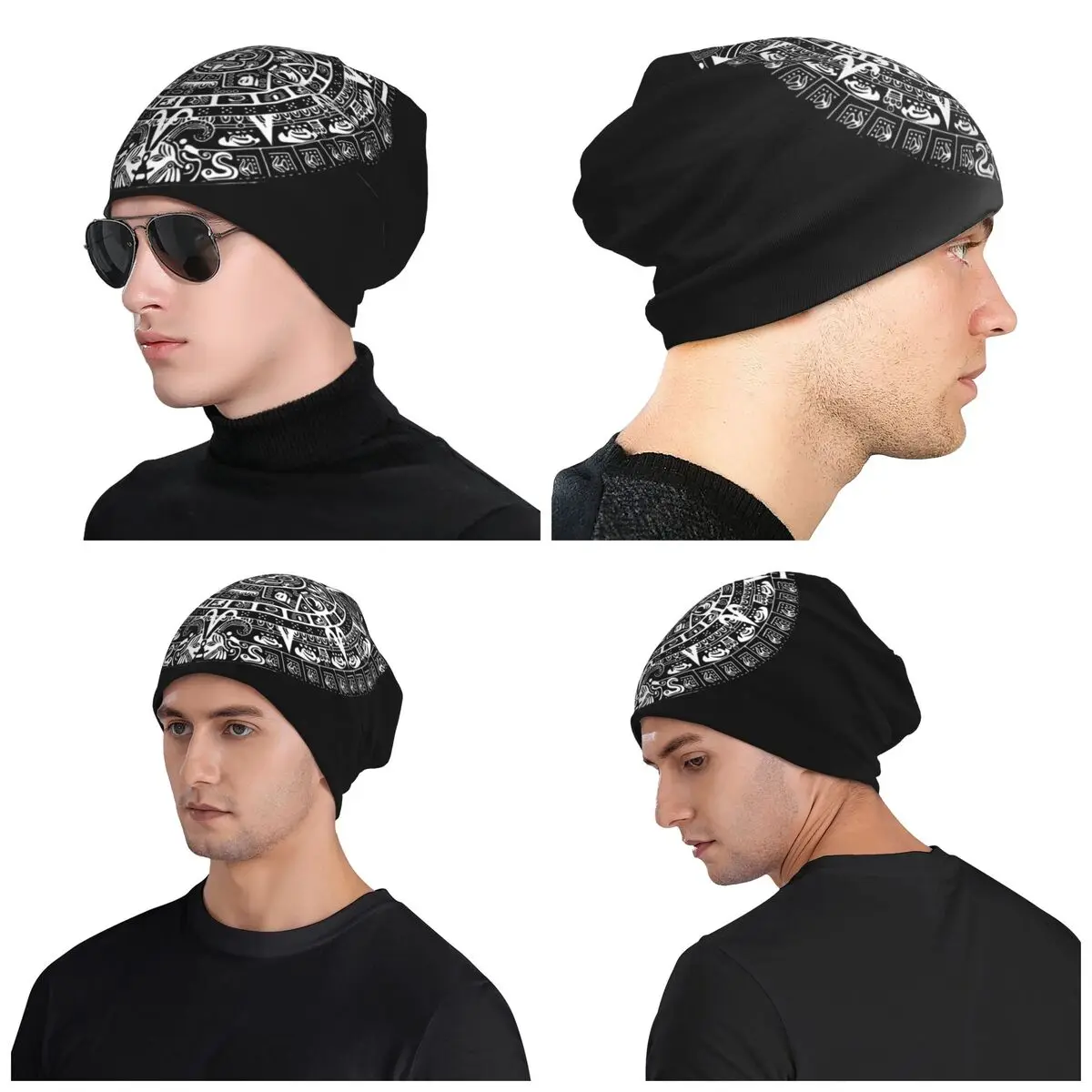 

Aztec Sun Stone Calendar Unisex Adult Beanies Caps Knitting Bonnet Hat Warm Hip Hop Autumn Winter Outdoor Skullies Hats
