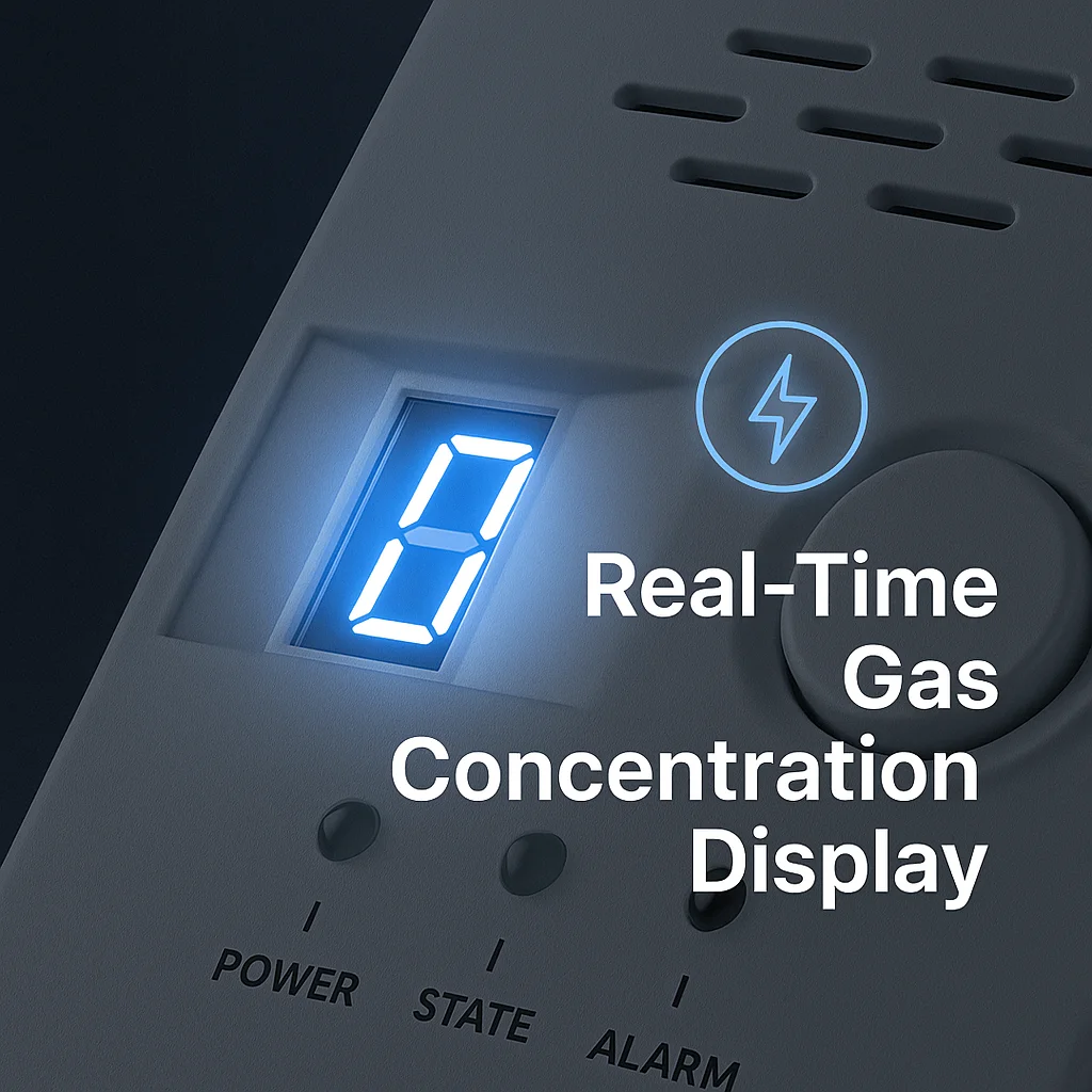 CE Certified Gas Leak Alarm, Plug-in Digital Display 85dB, Tri-Color LED for Natural Gas & LPG