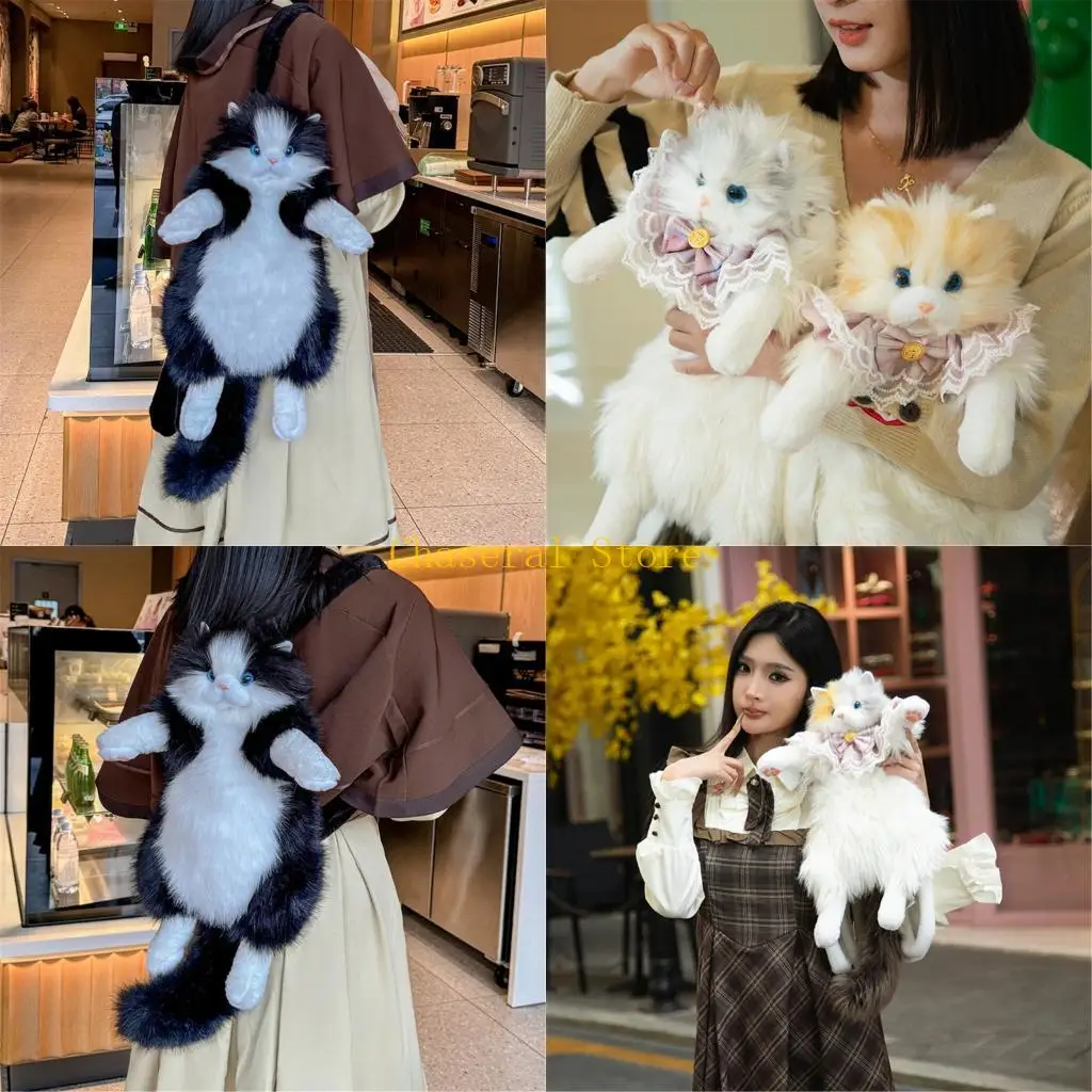 E7CE แฟชั่น Ragdoll แมวยัดกระเป๋าเป้สะพายหลังการออกแบบที่มีน้ำหนักเบาการเดินทางของโรงเรียนใช้