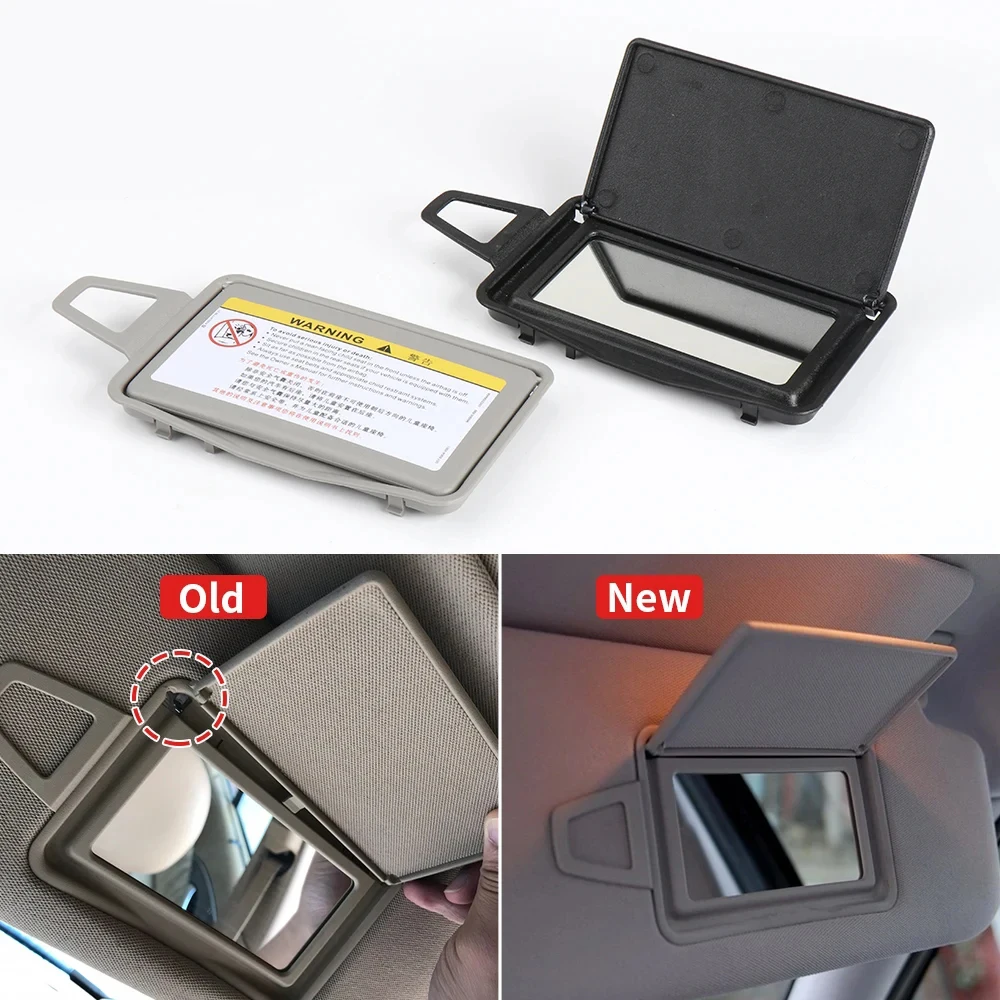 Car Interior Sun Shade Visor Makeup Cosmetic Mirror Cover For Mercedes Benz W639 W636 Auto Accessories Black Beige Grey
