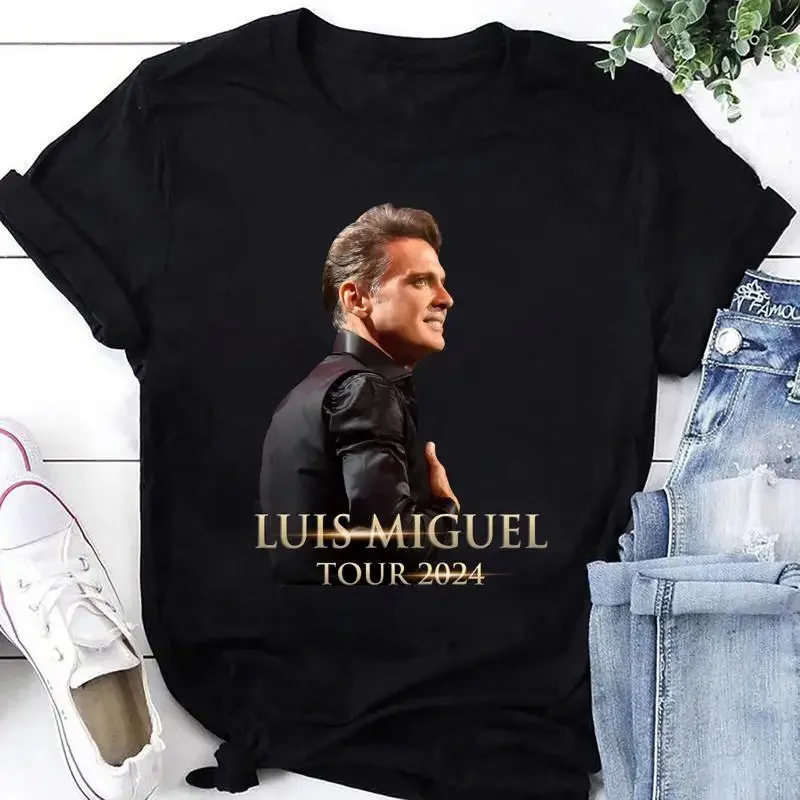 Camiseta del Tour de Luis Miguel 2024, Mercancía del Concierto, Artículos para Fans