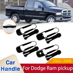 for Dodge Ram Pickup 1500 2500 3500 2002 2003 2004 2005 2006 2007 2008 Gloss Black Door Handle Cover Stickers Car Accessories