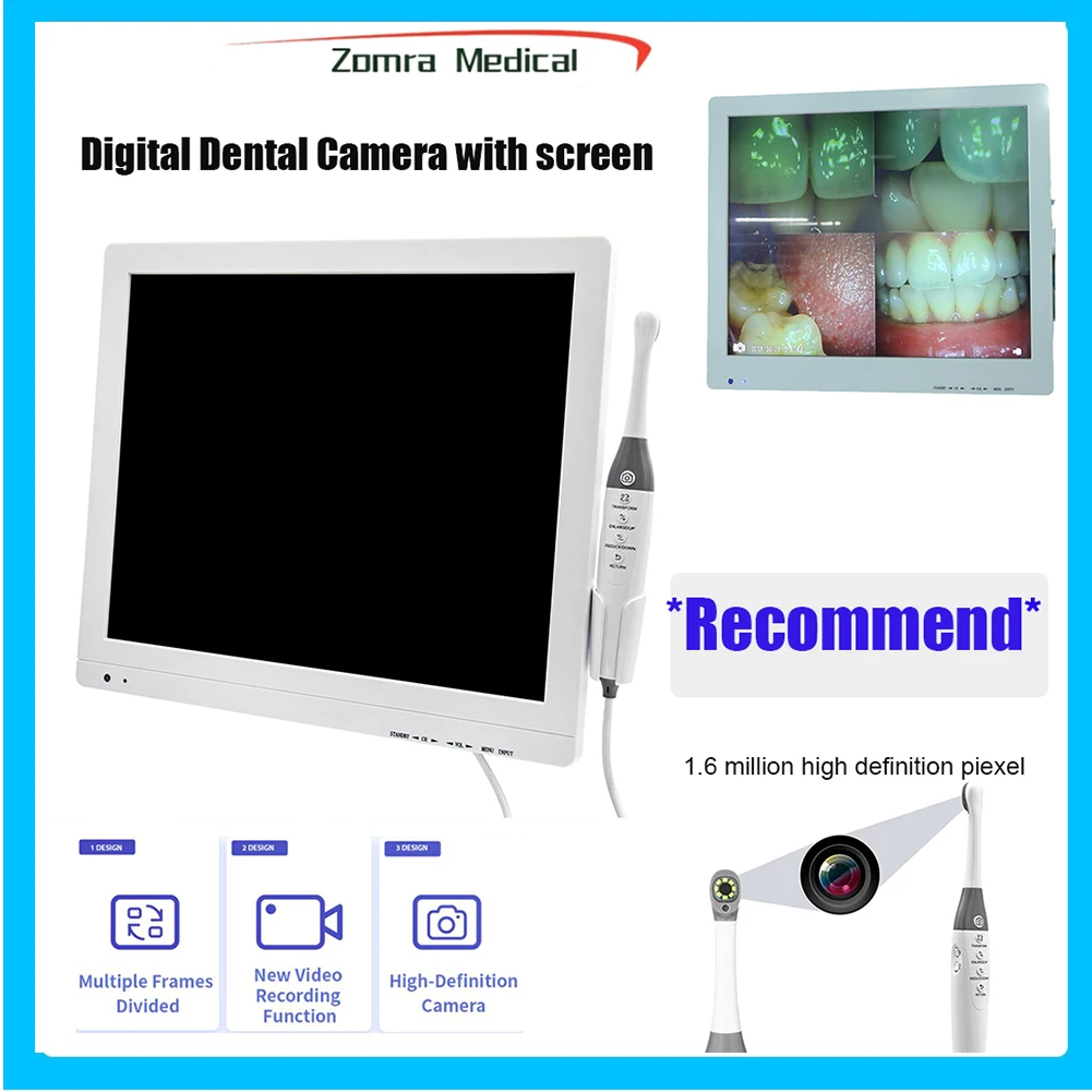 HD Dental Intraoral Camera Oral Endoscope with 8LED Lights Waterproof Teeth Inspection Tool for Dentists