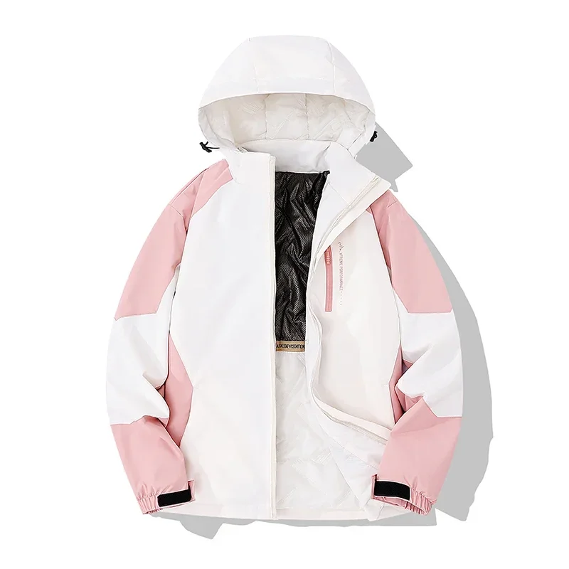 سميكة الدافئة زوجين سترة عالية الجودة موضة الاتجاه لطيف تنوعا سترة الخريف الشتاء المشي لمسافات طويلة التخييم يندبروف