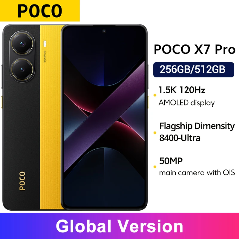 Global Version POCO X7 Pro Smartphone Dimensity 8400-Ultra 6000mAh 90W HyperCharge 6.67