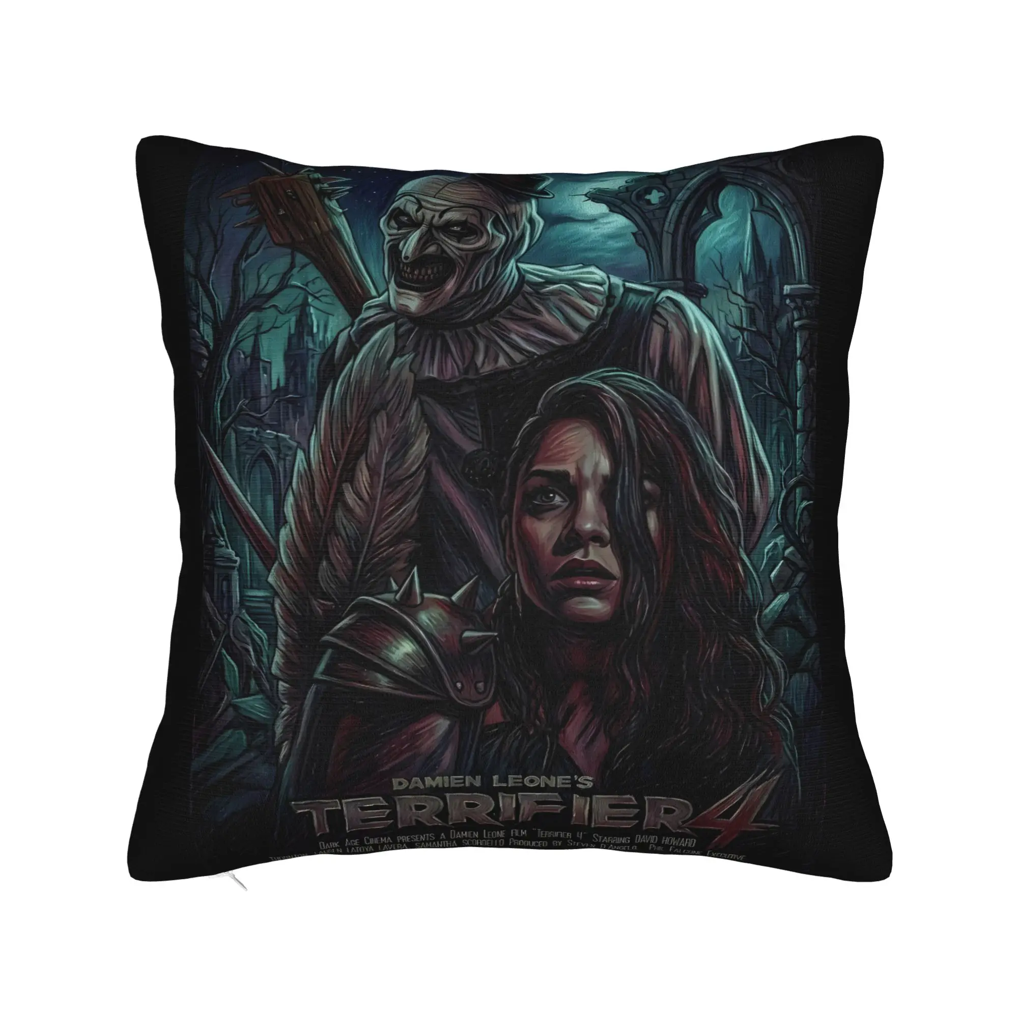 Terrifier Movie Pillow Cover  Custom Cushion Cover Funny Pillow Case For Sofa Car Home Decor