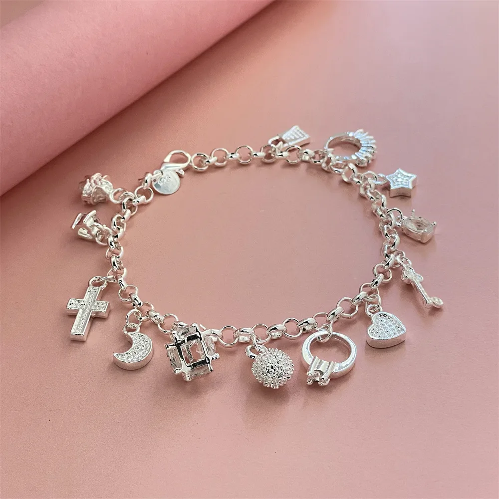 

Минималистичный популярный роскошный браслет-оберег из серебра и золота S925 пробы для женщин, нишевый дизайн, идеально подходит для повседневного ношения.