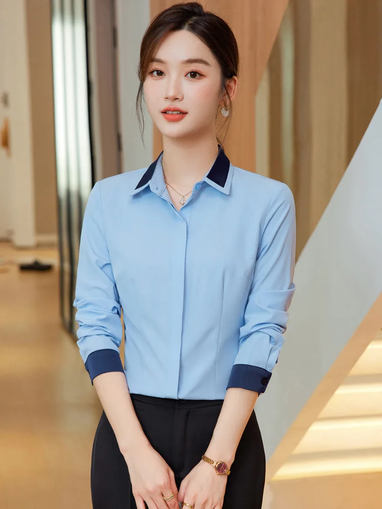 

Long Sleeve Women Office Work Wear Blouses Shirts Spring Autumn Formal OL Styles Professional Tops Clothes Oversize 5XL