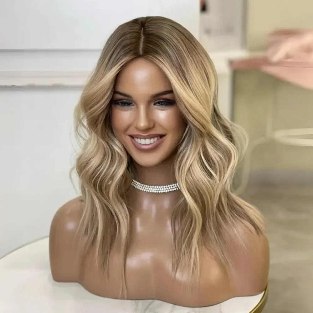 

Soft 150 density and 13×4 Highlight Blond Wave Hair 100%human hair wig lace front wig, with baby hair pre plucked