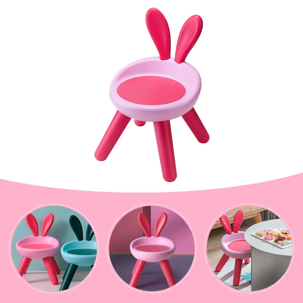 

Ergonomic Kids Chair Children Back Stool Pink Plastic Portable Kindergarten Lightweight Safe Pyramid Structure Easy Installation