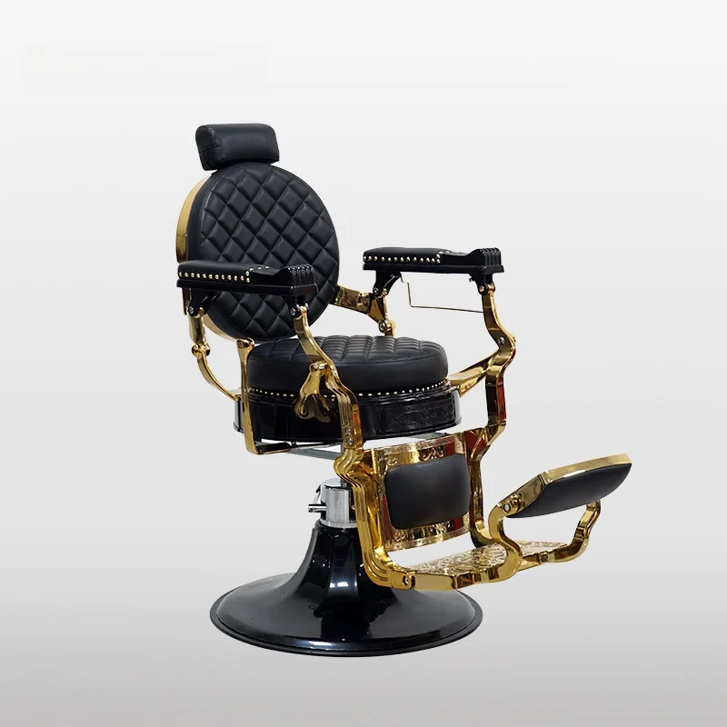 

Professional Modern Retro Barber Chair for Men Ergonomic Height Adjustable Leather Salon Furniture for Workshop Use