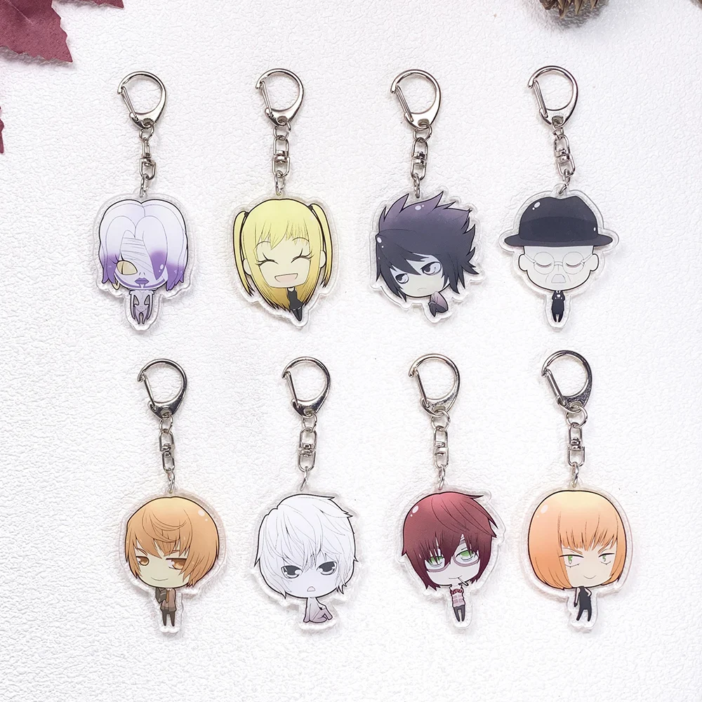1/12Pcs Anime Characters Death Note Car Keychain Accessories Acrylic Cute Charms Pendant For Bag Key Holder Backpack Decoration