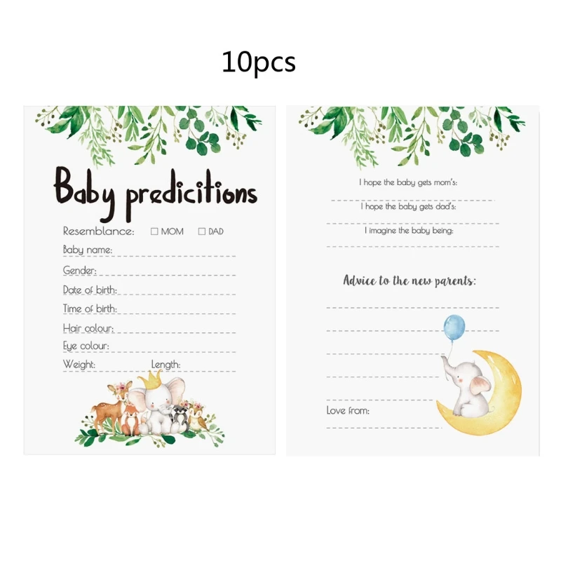 

10PCS/SET Baby Shower Predictions and Advice Cards by Hat for Acrobat Floral Baby Shower Games and Activities