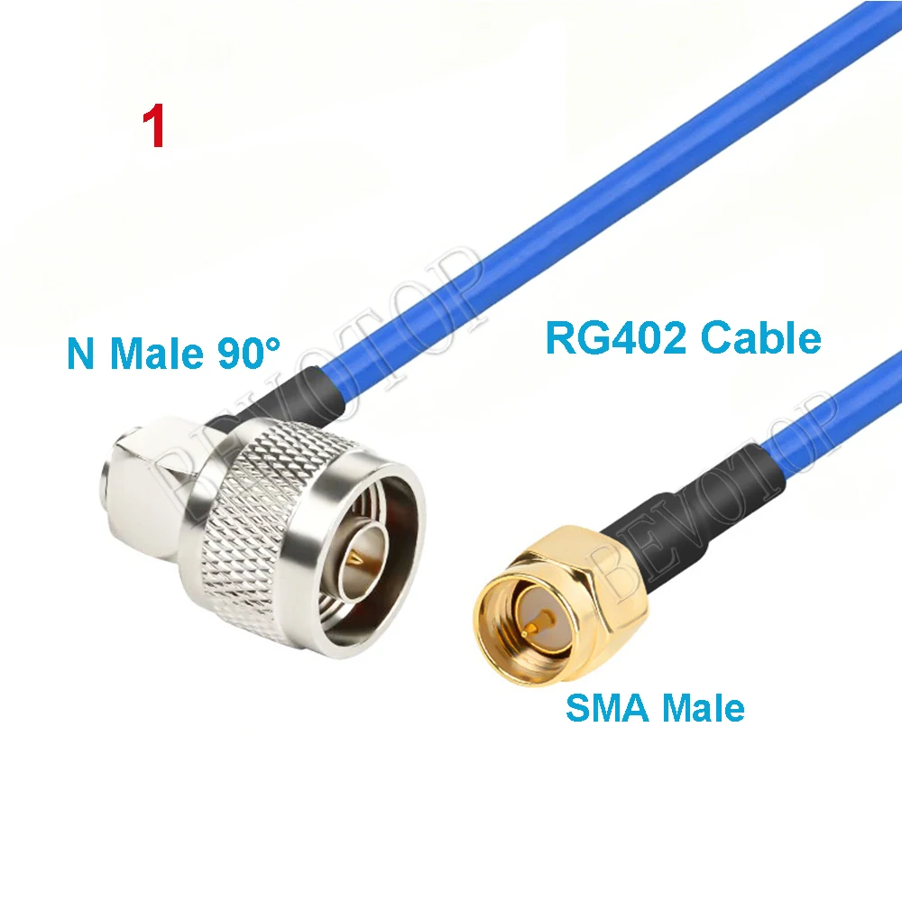 RG402 Coax Cable L16 N To SMA Male Female Connector SMA To N Right Angle Crimp for RG402 High Frequency 0.141 Blue 50ohm RG141