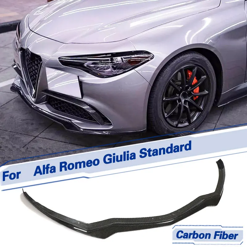 

Автомобильный передний бампер, спойлер из углеродного волокна для Alfa Romeo Giulia Standard Sedan, 4-дверный 2016-2021, фартук на подбородок, комплект кузова
