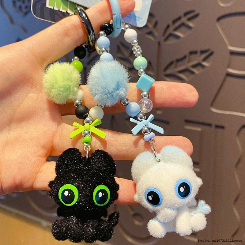 Original Genuine How To Train Your Dragon Plush Beaded Keychain Cute Toothless Doll Pendant Bag Hanging Ornament For Couples view 5