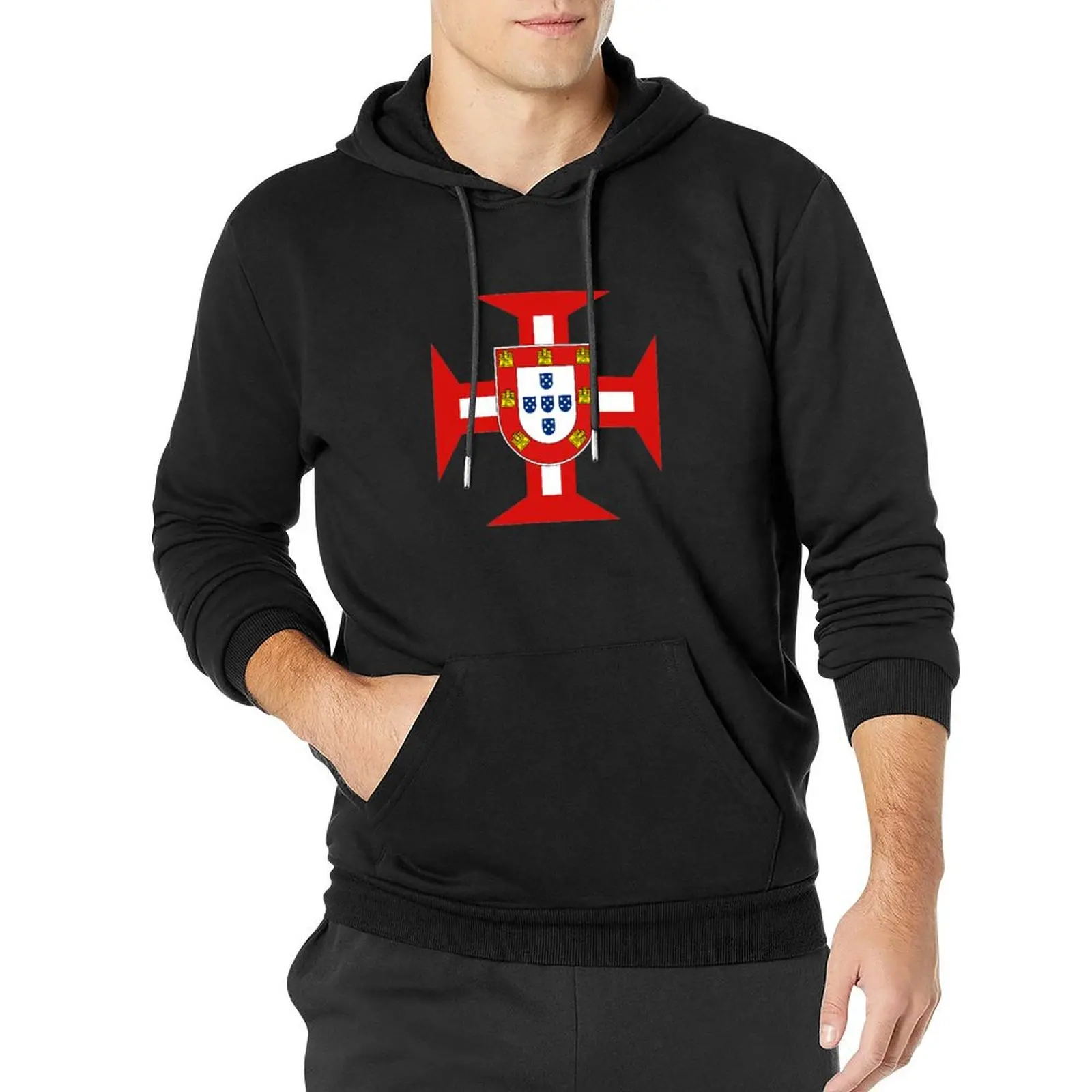 

Portuguese Templar Cross with Shield Pullover Hoodie anime clothing hoodie oversize