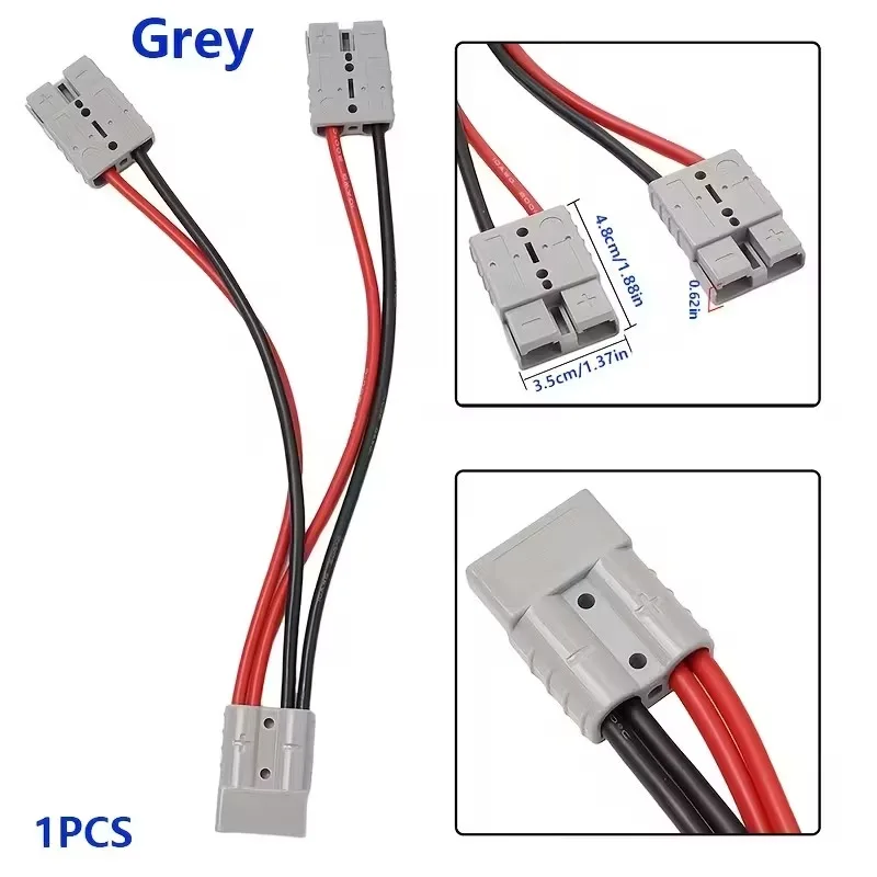 

50A Y-Type Splitter Connector, 10AWG Quick-Release Automotive Cable Power Connector for Charging, Winches, Trailers,
