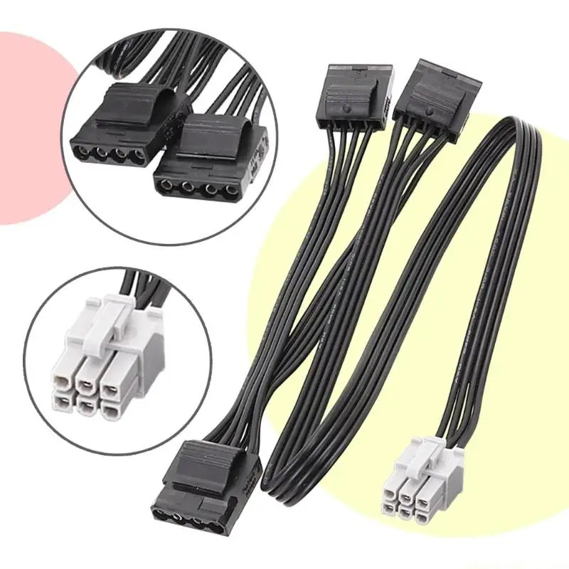 6Pin Series Modular Cable to 4PIN D Type Power Supply Connector Perfect for LEADEX G650