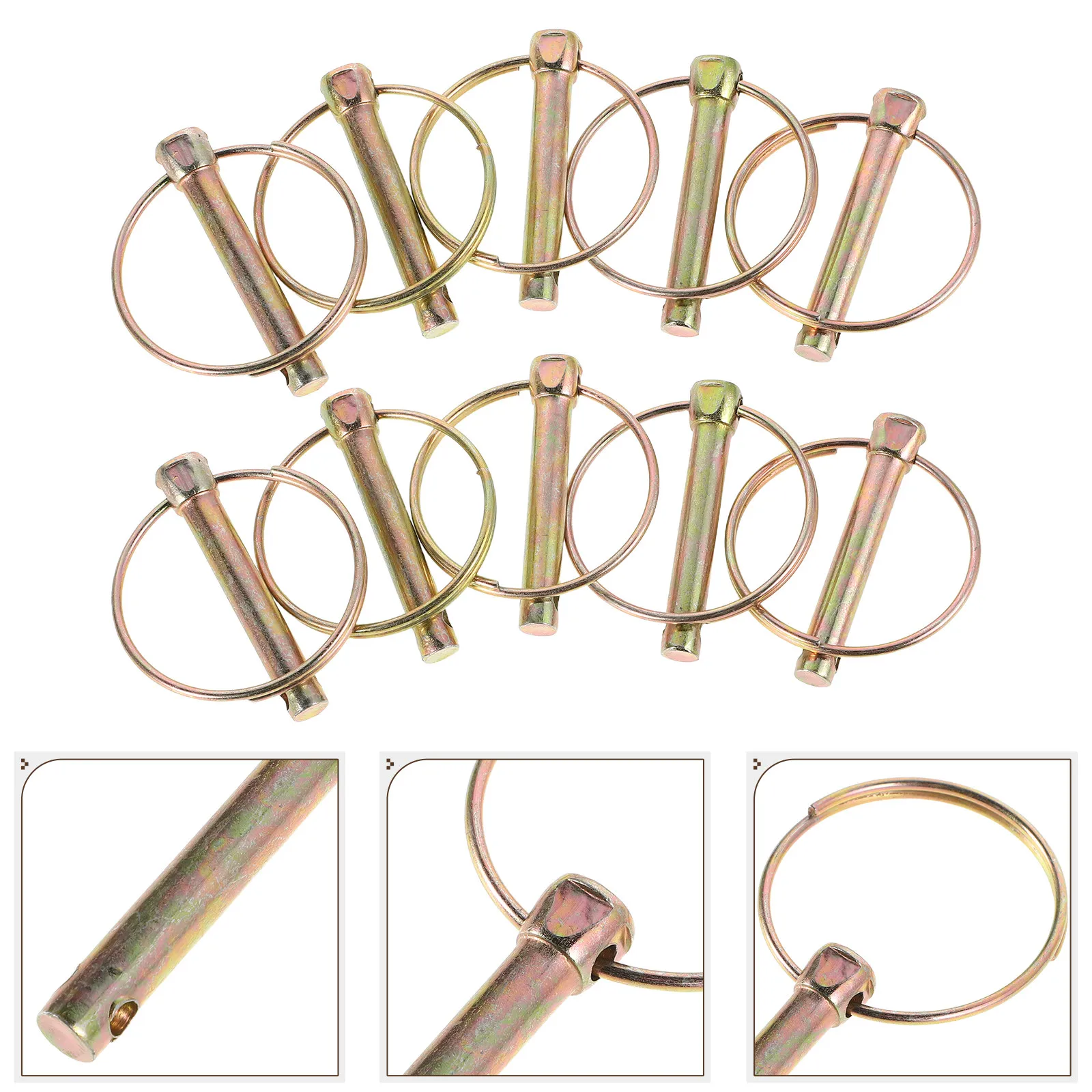 

10Pcs Heavy Duty Round Lock Pin with O-Ring for Tractors Mowers Trailers Farm Equipment Safety Locking Pins Agricultural Vehicle
