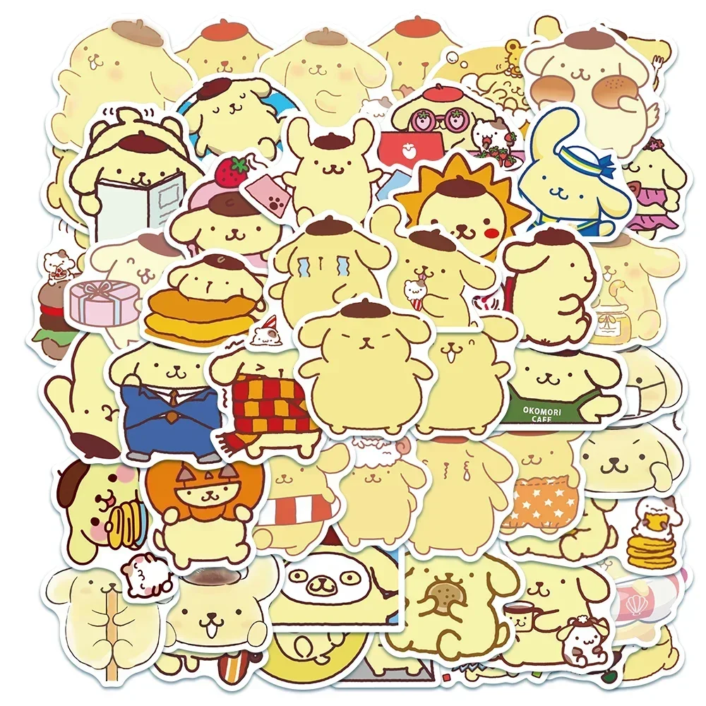 Cute Pompom Purin Stickers Sanrio Graffiti Decal Kid Gift DIY Suitcase Luggage Guitar Wall Stationery Helmet Waterproof Stickers