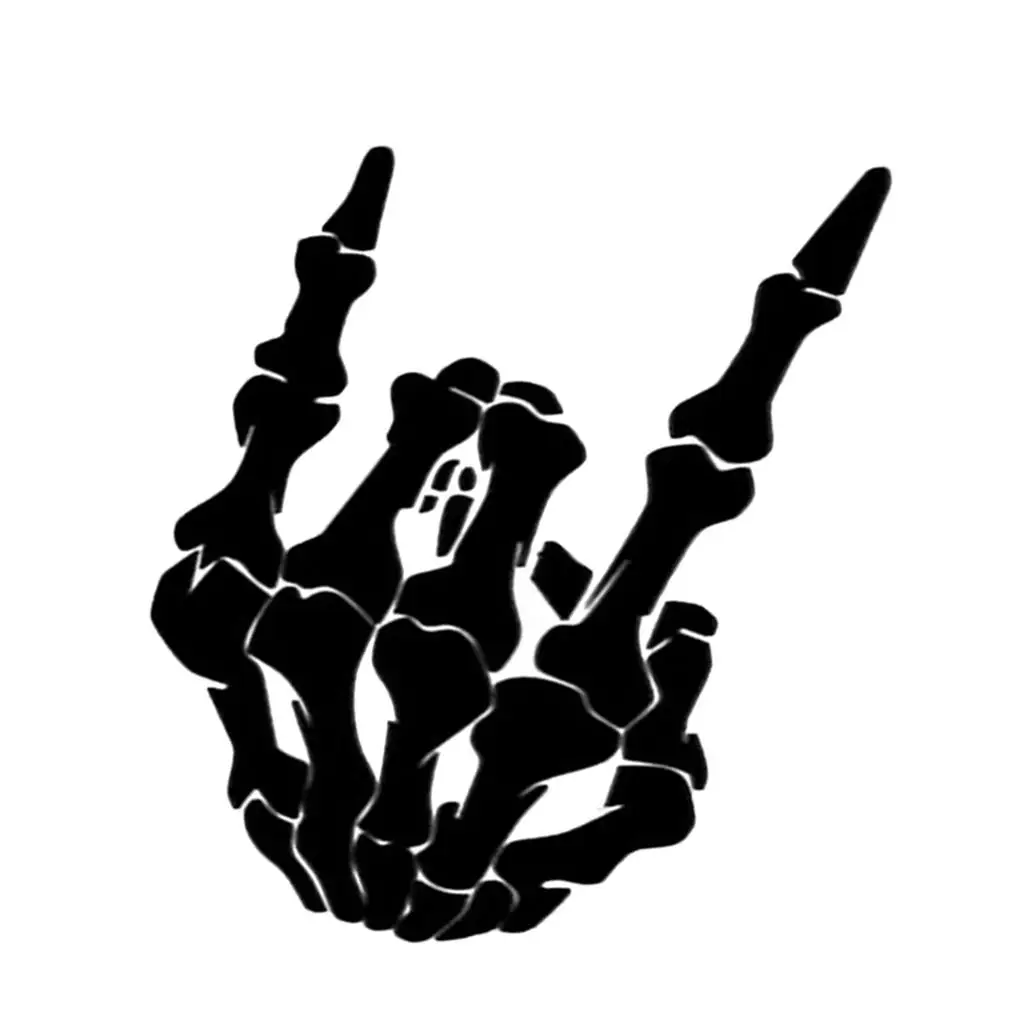 

Unique Skull Skeleton Bone Finger Flipping Off Car Decal / Sticker