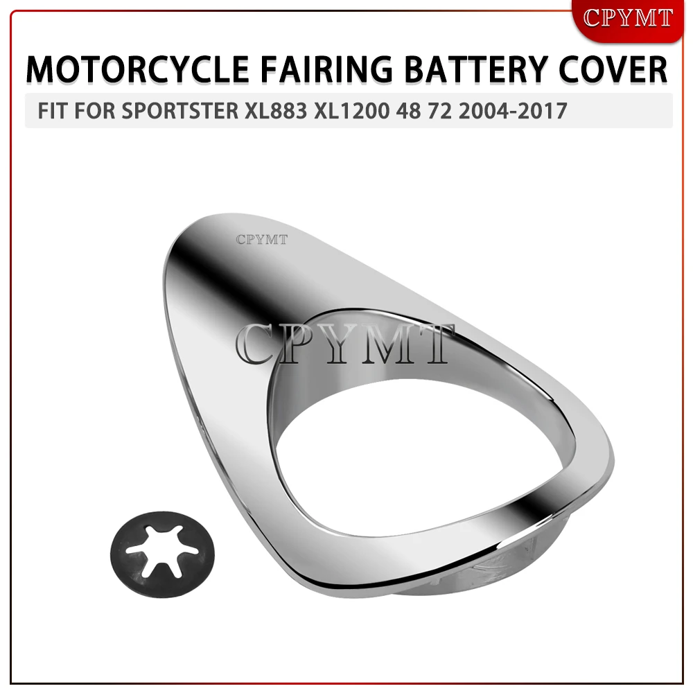 

Motorcycle Fairing Battery Cover Chrome Parts Fit for Harley Sportster XL883 XL1200 48 72 2004-2017 Tank Right Side Accessories