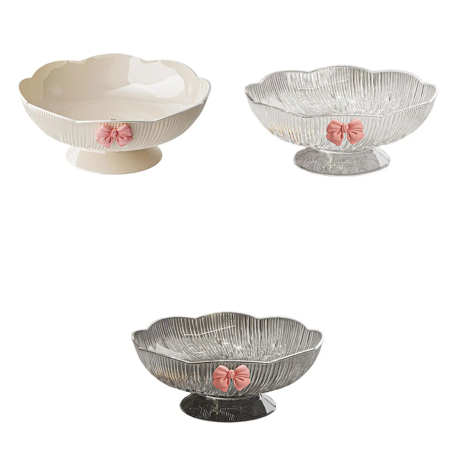 

Fruit Basket Serving Bowl Container Desserts Footed Plate Bread with Draining Holes for Kitchen Entryway Home Gift Decoration