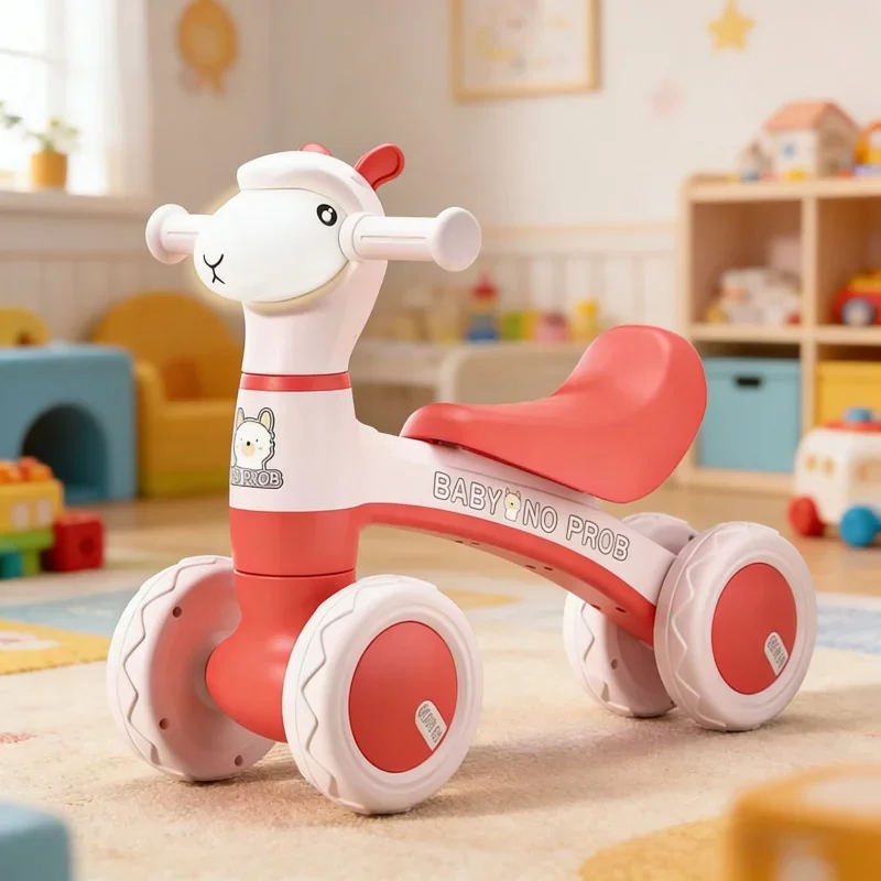 

Детская каталка-ходунки «Альпака» на четырех колесах для обучения ходьбе, балансирующая машинка для малышей 1-3 лет