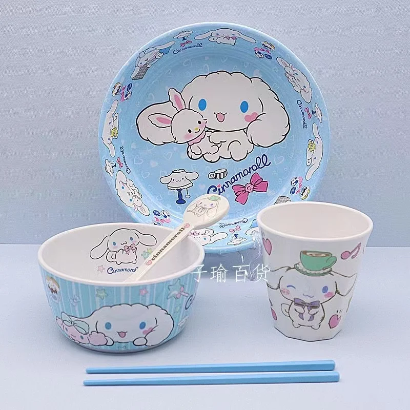 

Kawaii Sanrioed Kuromi Children's Bowl Baby Tableware Anime Figure Household Use Anti-Scald Dinner Plate Girl Festival Gift