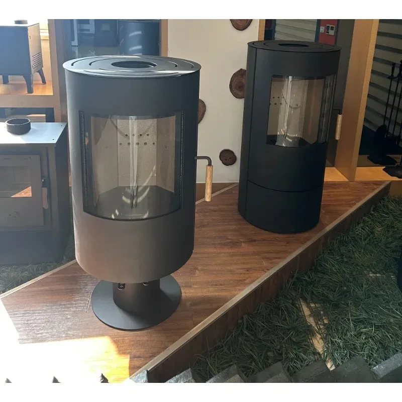 

High Efficiency Smokeless Wood Burning Stove Indoor Cast Iron Wood Heater Black Steel Fireplace for Home Heating