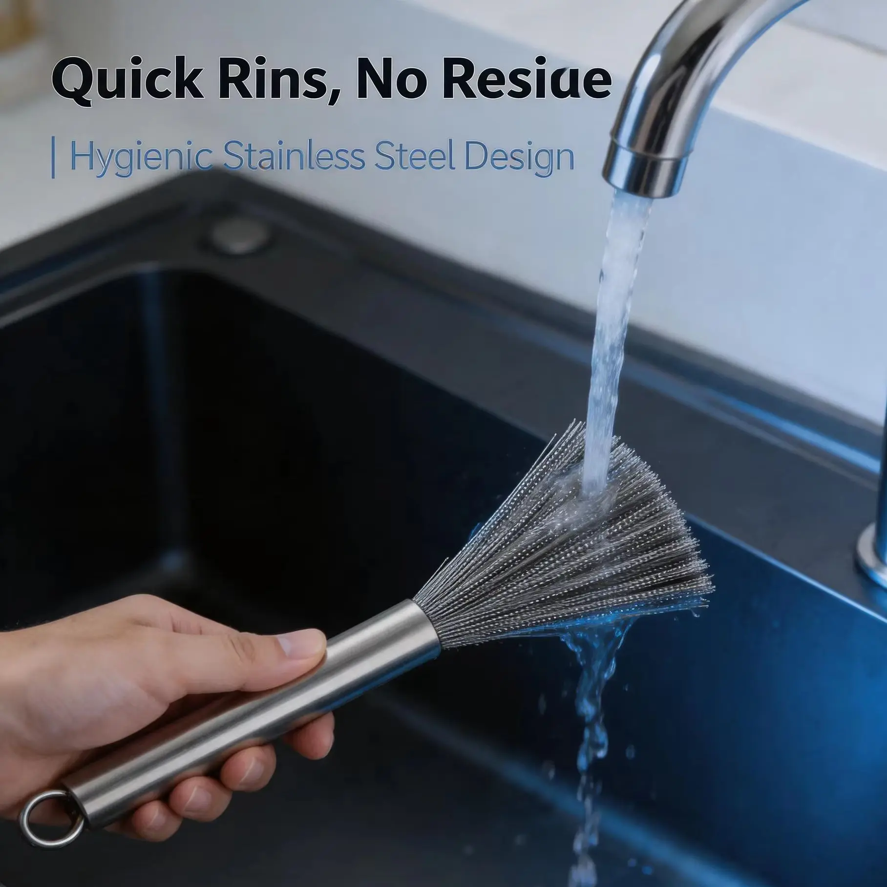 G6-Brush For Kitchen Stainless Steel Wire And Handle With Hang Hook Scrub Dish Pot Stove Plate, Durable Fine Workmanship