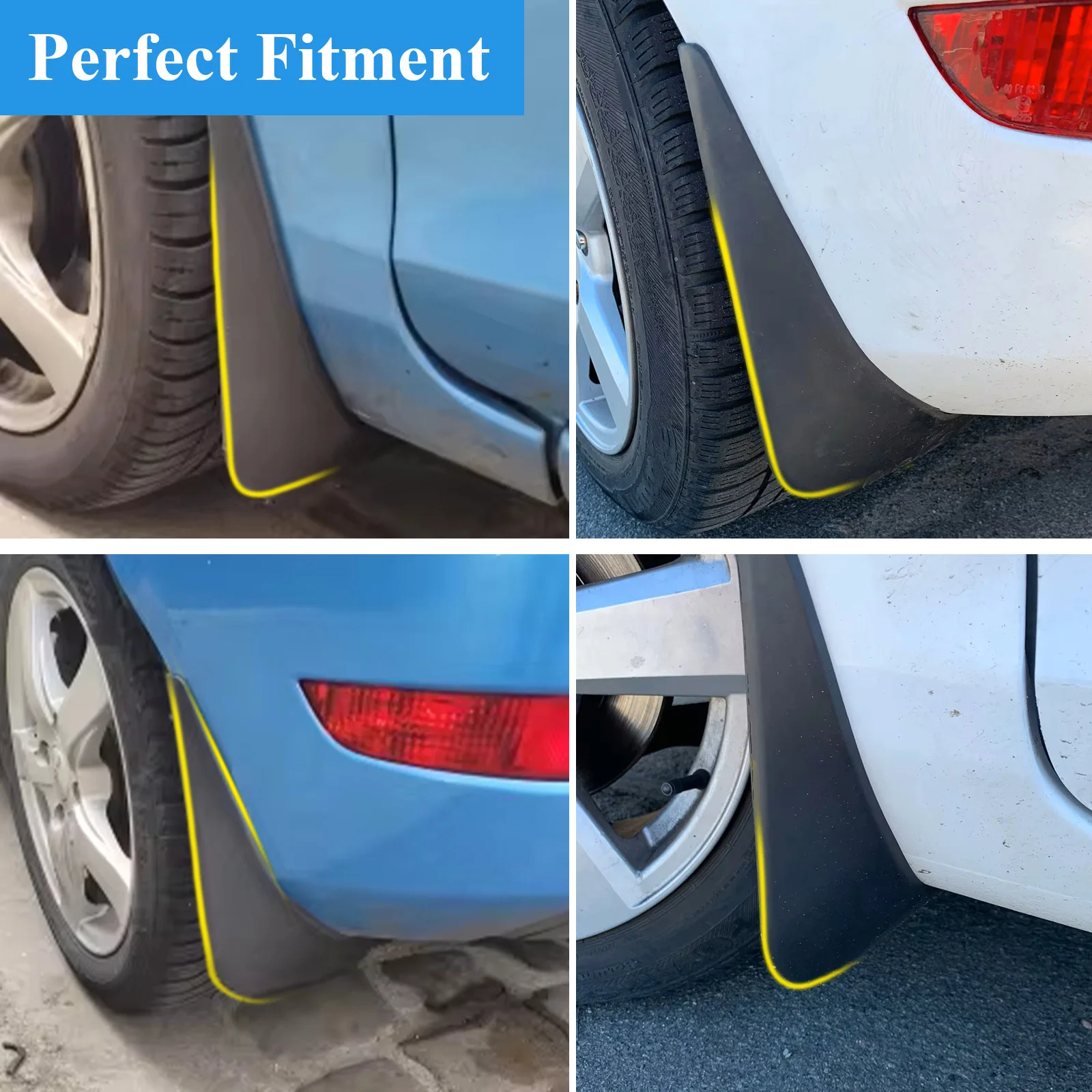 Car Mud Flaps For Ford Fiesta Mk7 2009-2017 Mudguards With Tow Strap Fender Mudflap Front Rear Splash Guard Auto JDM