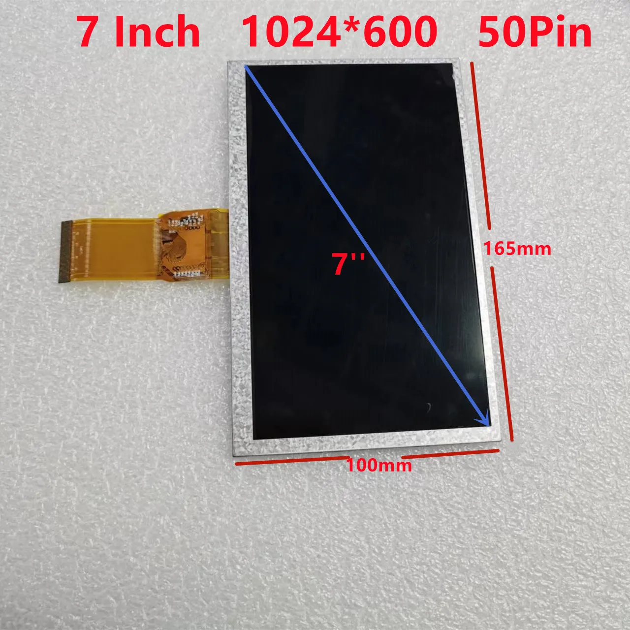 

Original 7'' Inch LCD Display Screen 1024*600 50Pin 165*100 MM For Tablet PC Lattepanda Raspberry Pi Banana Pi 100% Tested