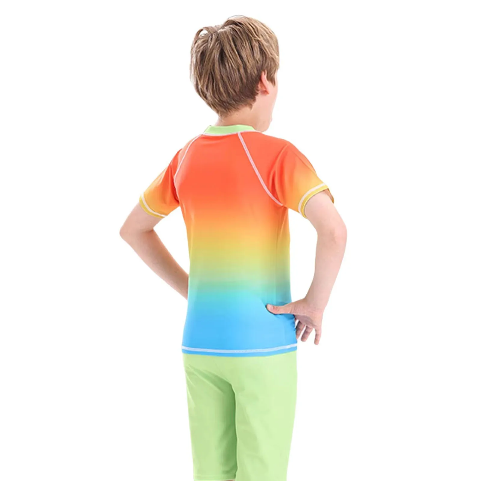 

Boys Summer Rash Guard 2 Piece Swimsuits Sets Short Sleeve Swim Shirts with Trunks Quick Dry Bathing Suits for Beach Vacations