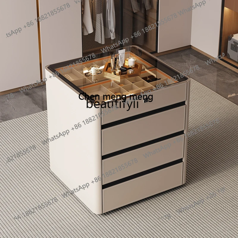 

Light Luxury Cloakroom Center Island Cabinet Small Storage Cabinet Floor-standing Jewelry Display Cabinet