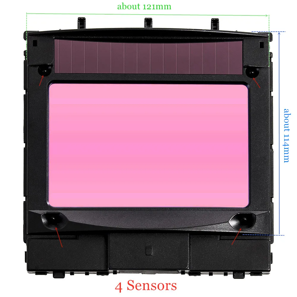 Welding Filter View Size 100x73mm (3.94x2.87in.) Solar 4 Sensors Auto Darkening Best Optical Class 1111 Full Range Shade 4(3)-13