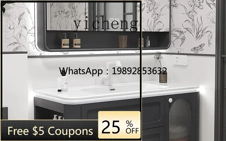 

light French bathroom cabinet rounded corner bathroom cabinet washstand ceramic integrated basin toilet washbasin cabinet