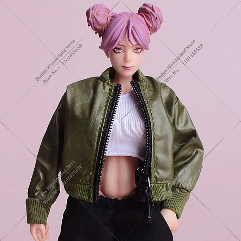 Military Green/Red/Black Color 1/12 Women's Solider Pilot Jacket Aircraft Zipper Coat fit 6Inch Mobile Suit Girl TBL figma Body