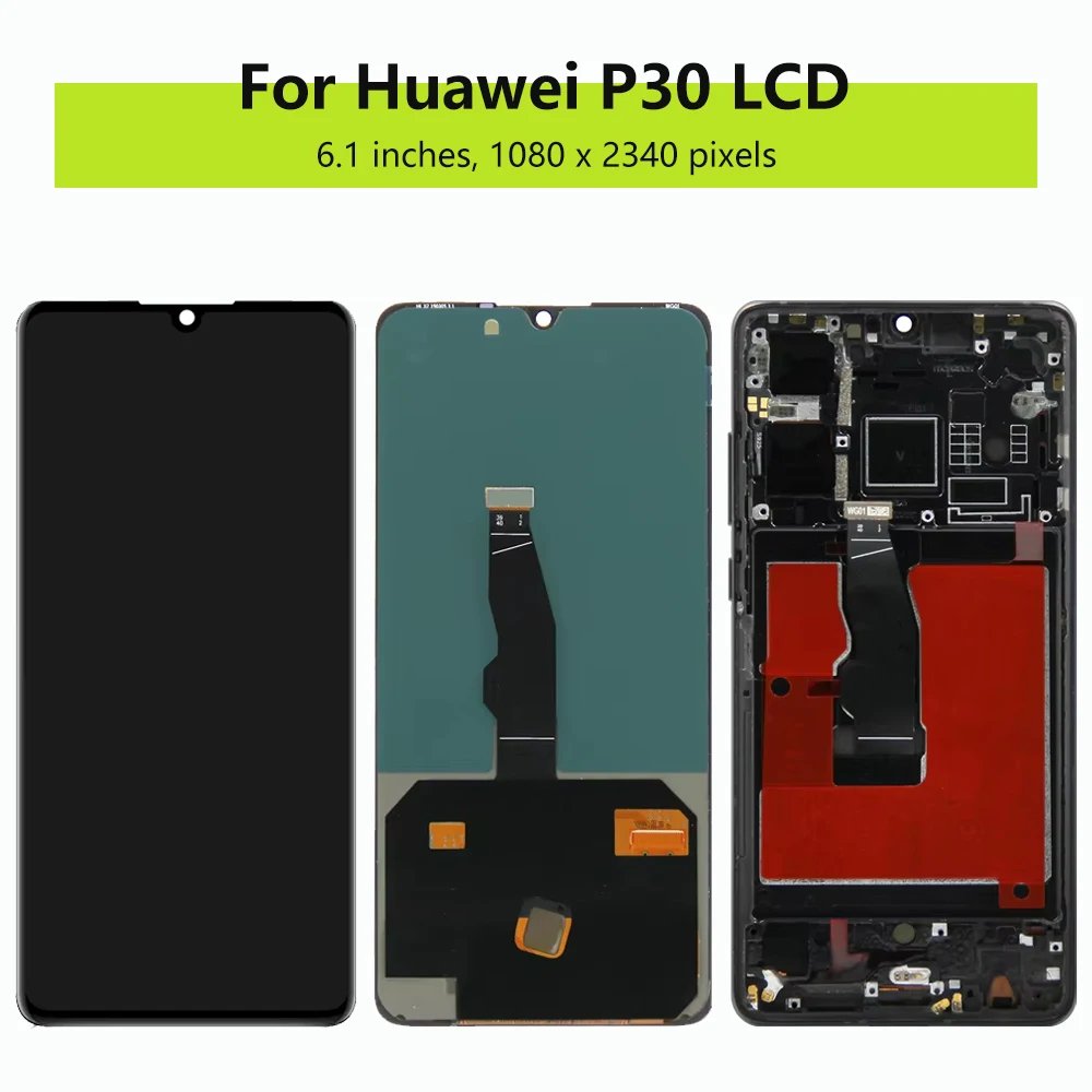 AMOLED Screen P30 LCD display For HUAWEI P30 ELE-L29 L09 AL00 L04 LCD Display with Touch Screen Digitizer With Frame P30 Srceen