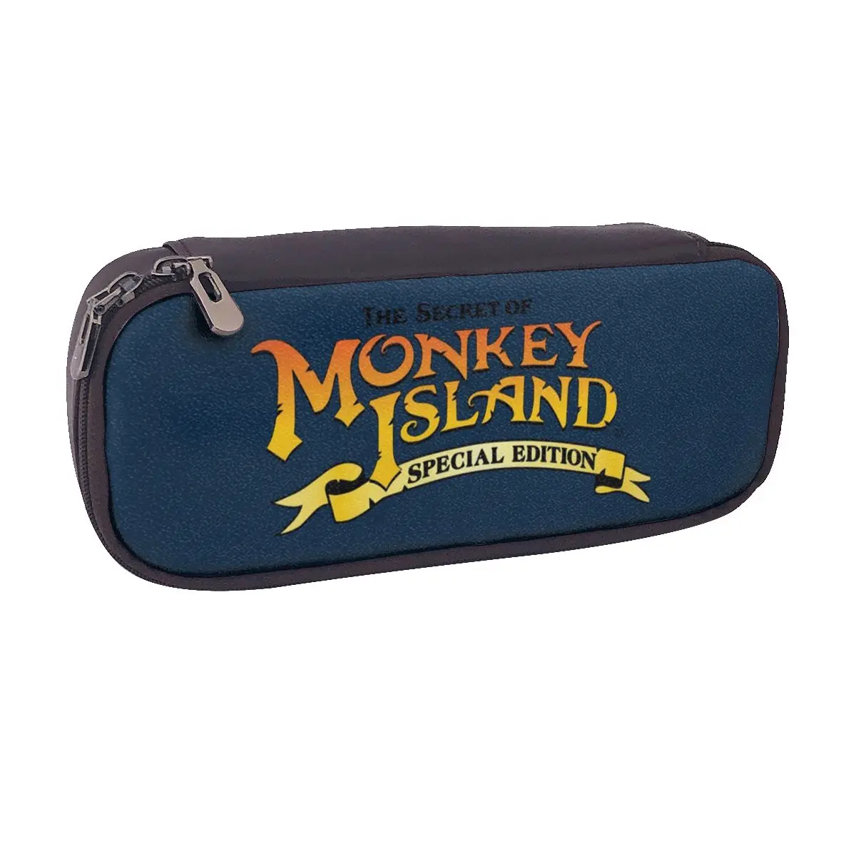 

Secret Of Monkey Island Leather Pencil Case for Studen Gifts Pen Box Pencil Bag Stationery Supplies Pen Holder Bag