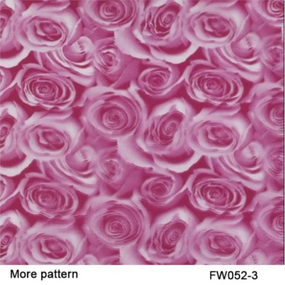 FW052-3  Decorative Material 10 Square Width 0.5m Pink Rose Flower Patterns Water Transfer Printing Film